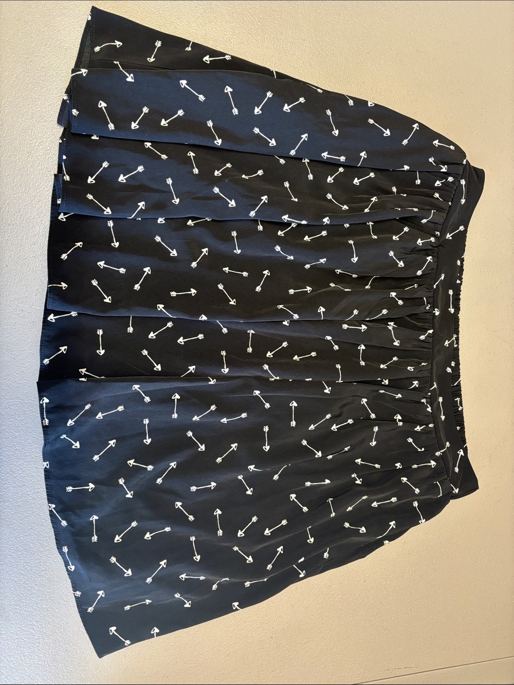 LC Lauren Conrad Black Skater Skirt with White Arrow Print